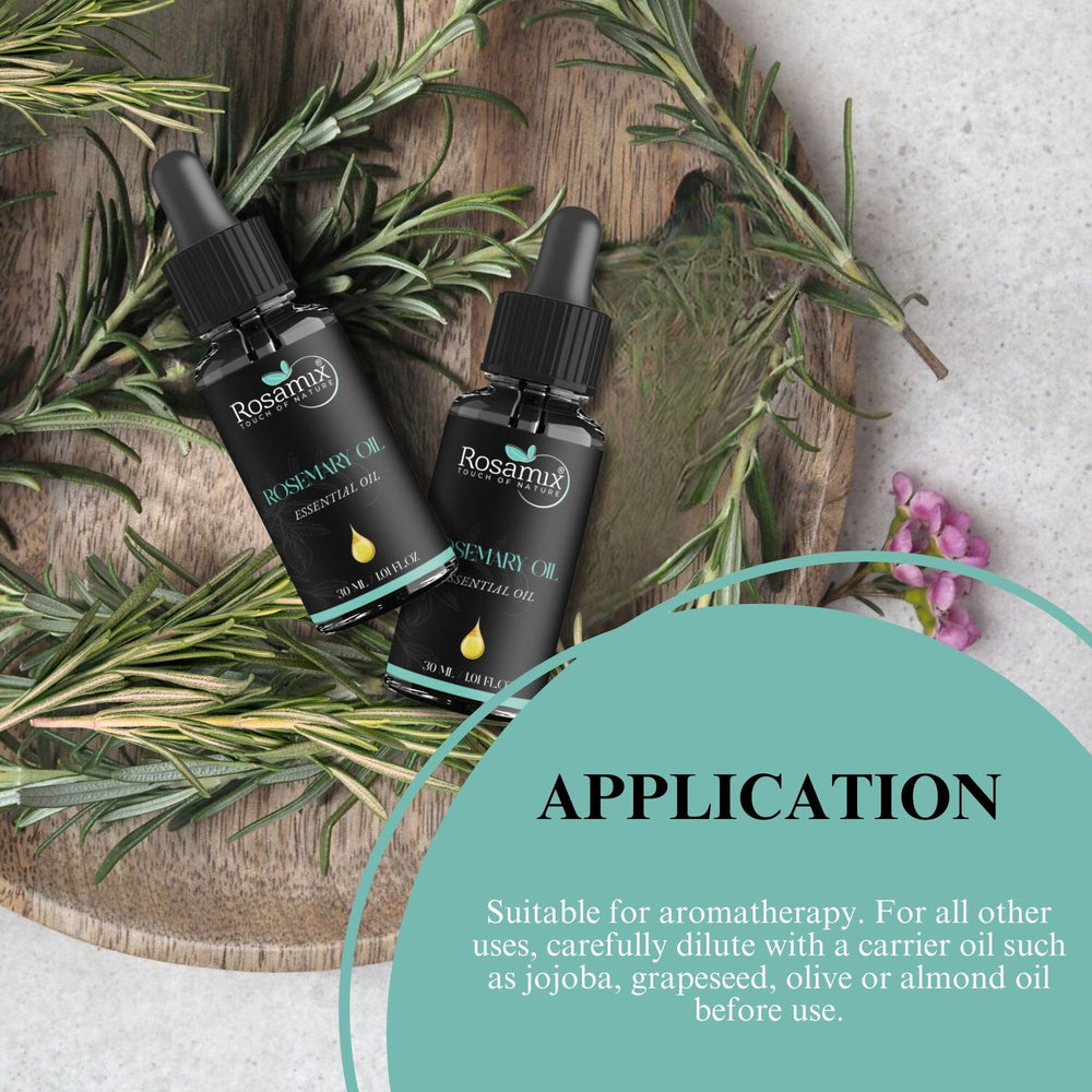 Rosamix rosemary oil hair care application image for scalp nourishment