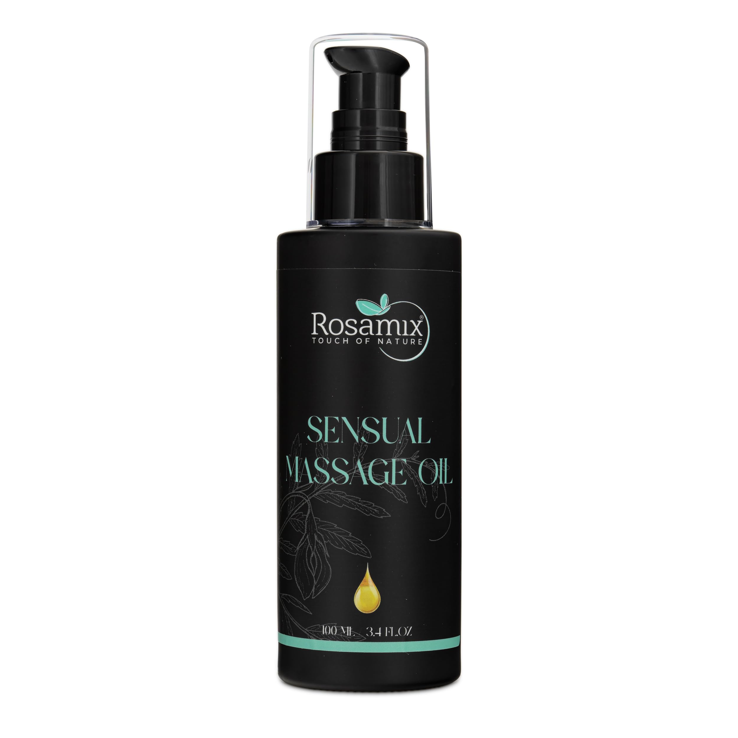 Rosamix sensual massage oil pour captures quick absorption for smooth application.