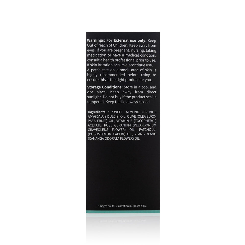 Rosamix sensual massage oil texture on skin highlights light, non-greasy finish.