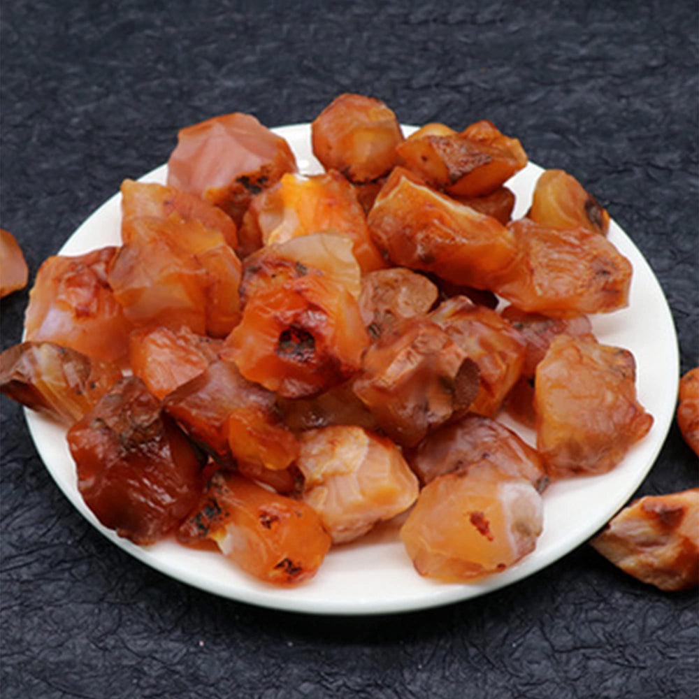 Roseward Carnelian color variations show natural palette from yellow-orange to reddish-brown.
