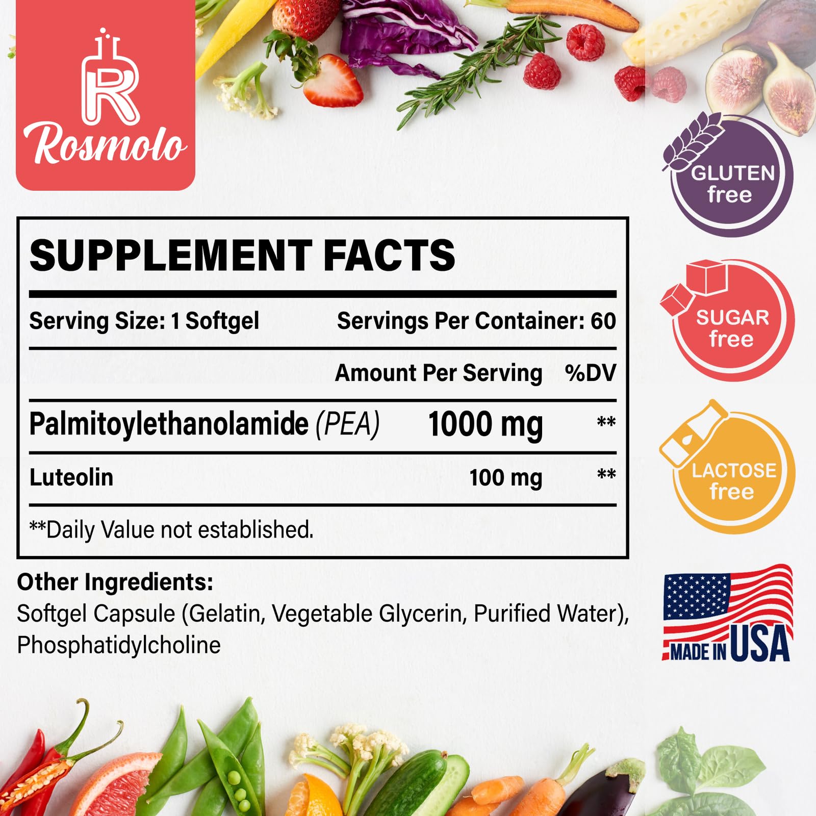 Rosmolo softgels arranged for daily support and high potency