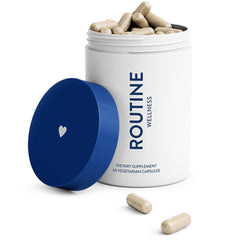 Routine Wellness Advanced Hair Growth Supplement bottle ready for daily use to support thicker hair