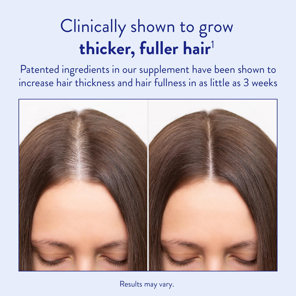 Routine Wellness hair serum pump highlighting fast-absorb, lightweight shine