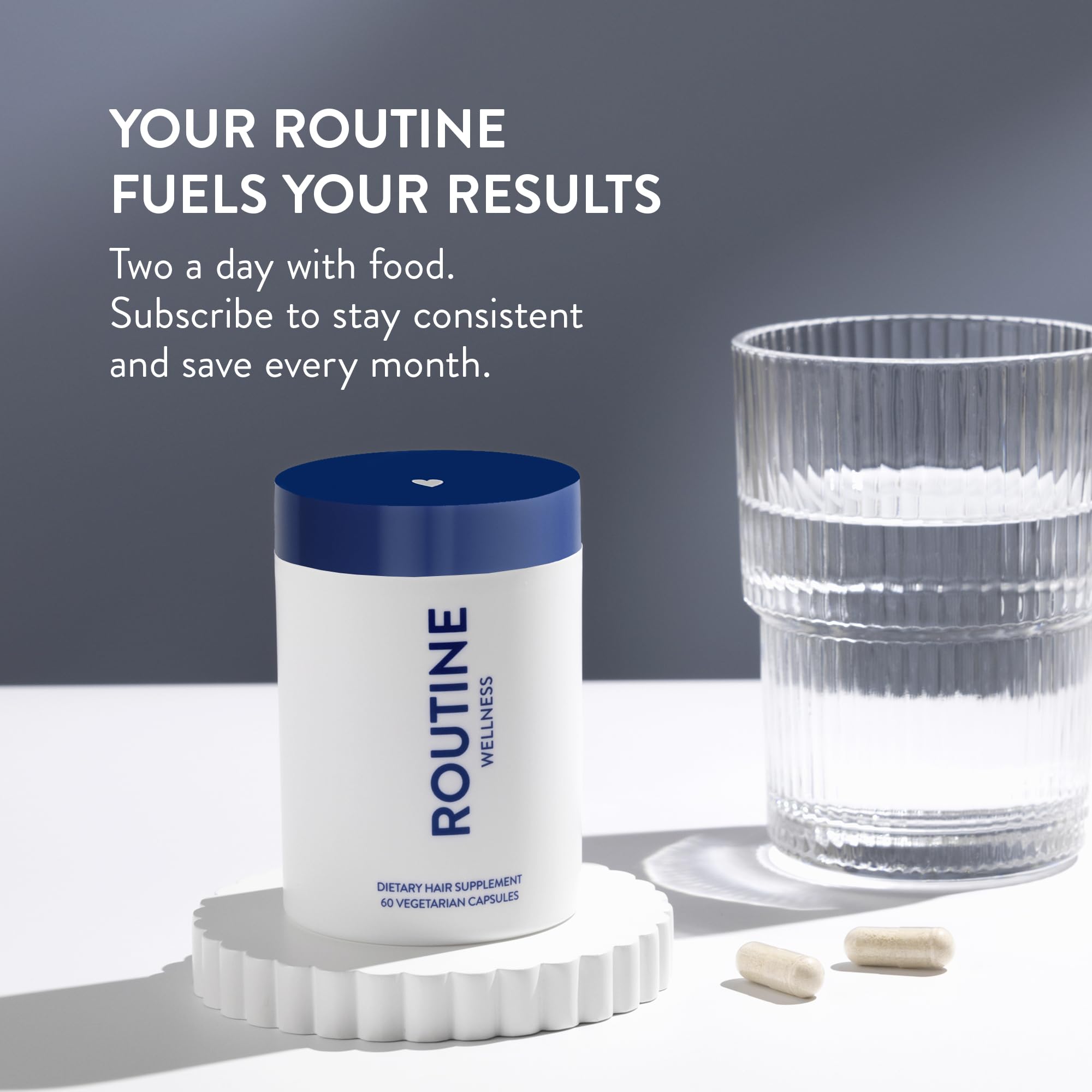Close-up of ingredients label on Routine Wellness bottle