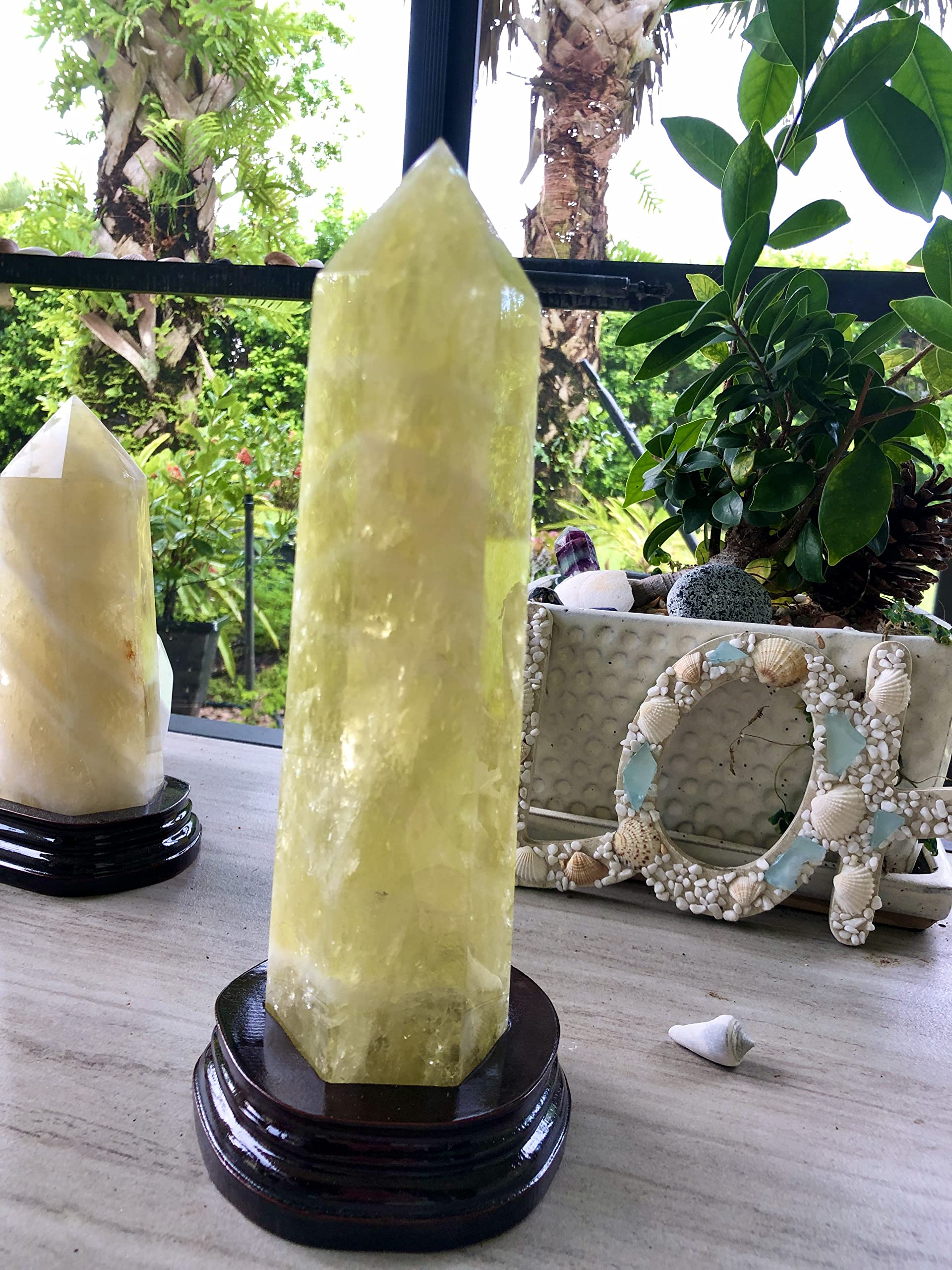 Roxxy Crystals citrine point tower used in meditation practice.
