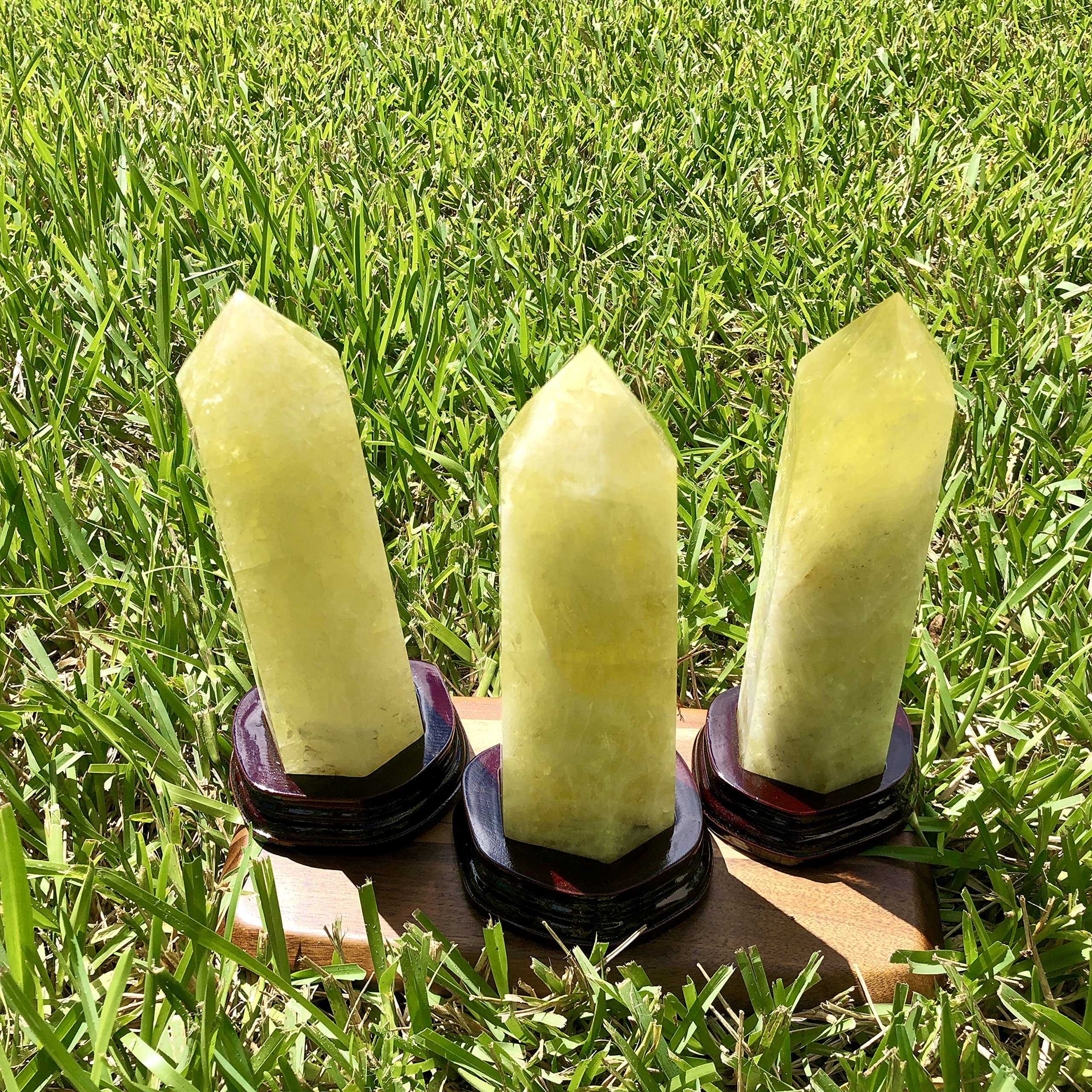 Roxxy Crystals citrine tower set on an altar for mindful rituals.