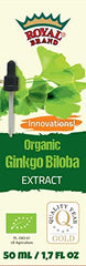 Royal Brand Ginkgo Biloba Organic Extract bottle on a clean surface for daily cognitive support