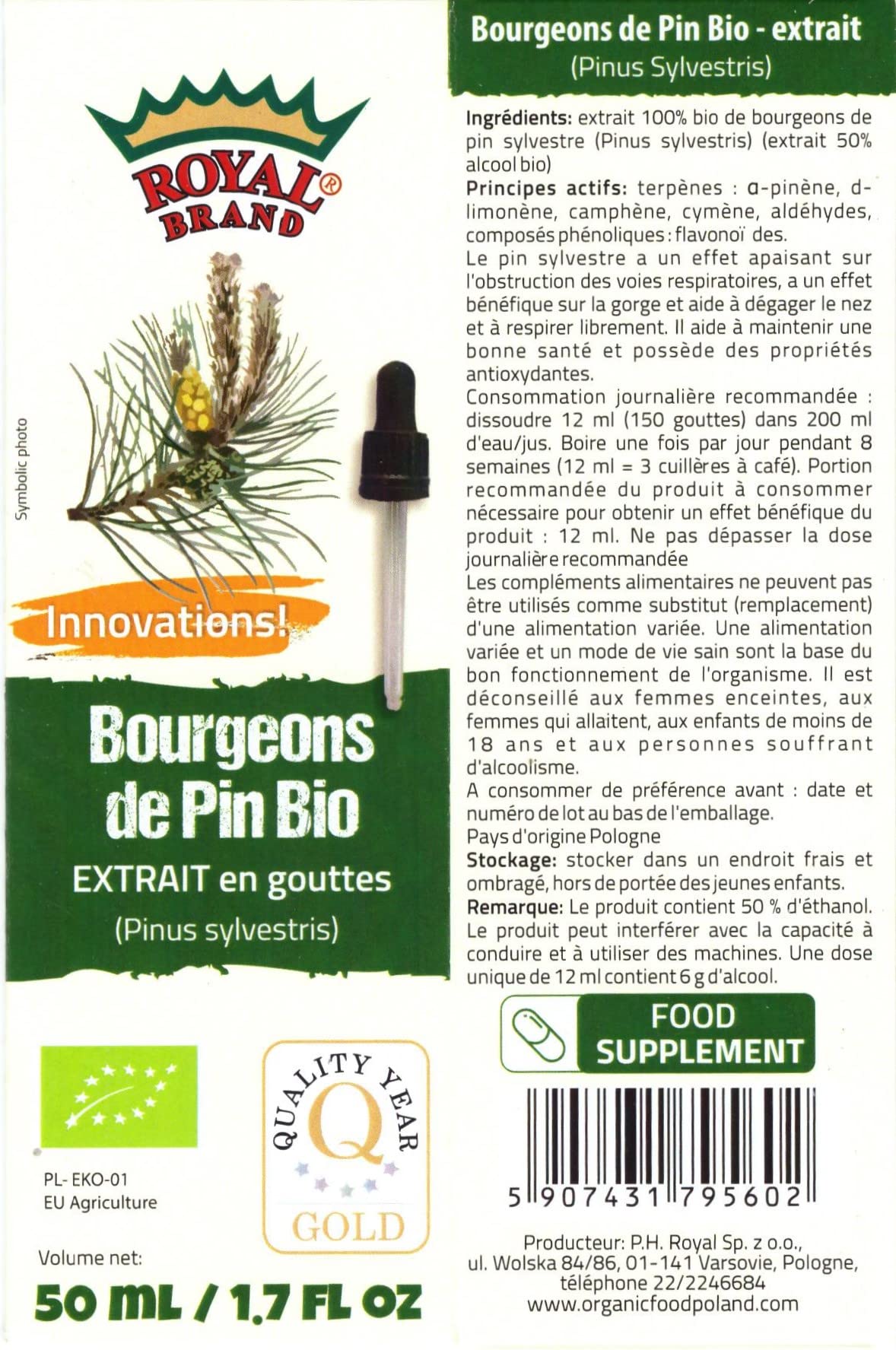 Royal Brand Pine Buds tea cup — aromatic infusion ideal for hot tea or seasonal blends.