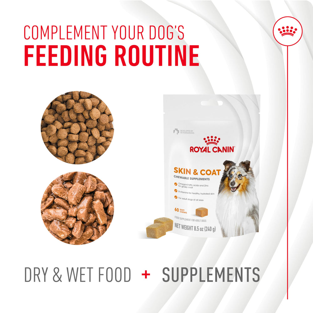 Ingredients panel lists omega fatty acids and vitamin blend