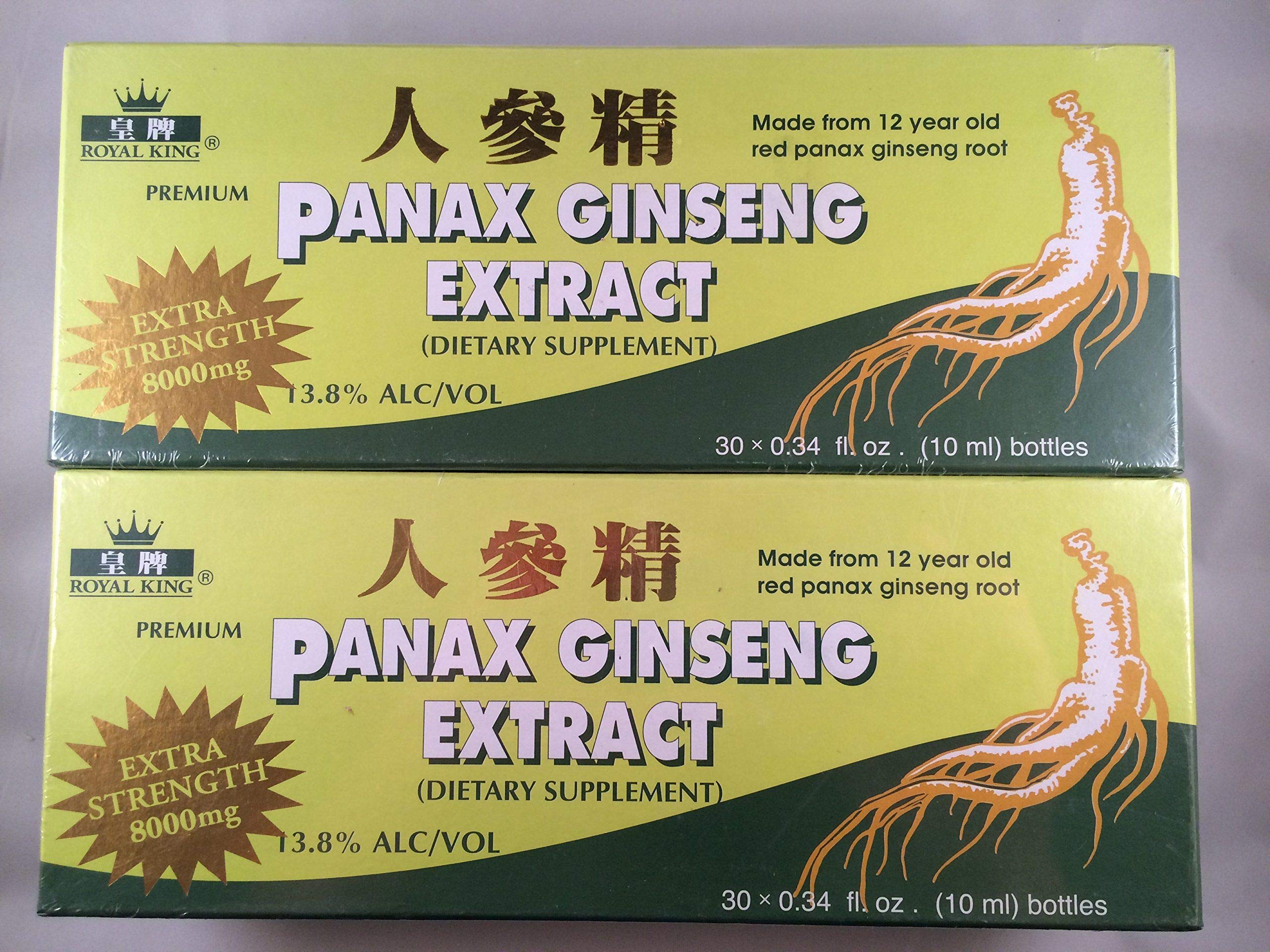 Royal King Red Panax Ginseng extract in 10ml vial, high-potency dietary supplement for daily energy and focus.