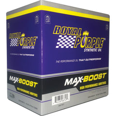 Royal Purple Max Boost bottle in a six-pack; supports engine protection and performance.
