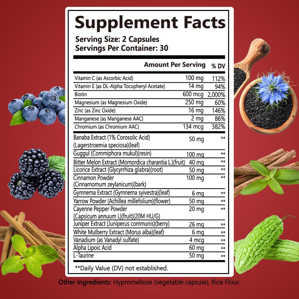 Royalee Blood Sugar Complex bottle close-up with capsules for daily support