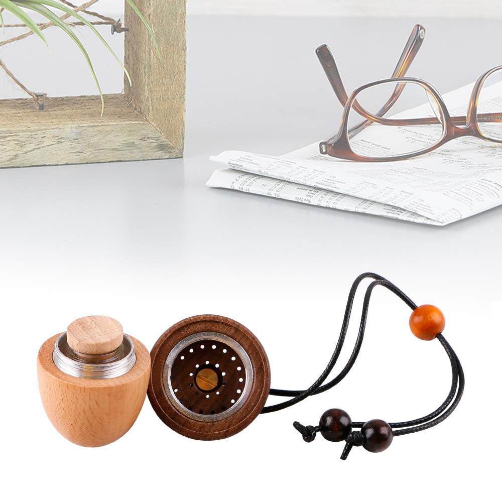 RoyAroma wooden acorn diffuser oil bottle demonstrates scent options