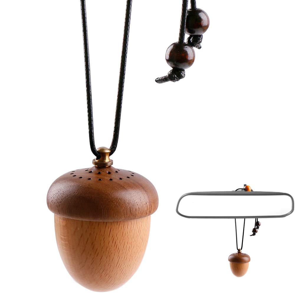 RoyAroma wooden acorn diffuser packaged view shows complete set