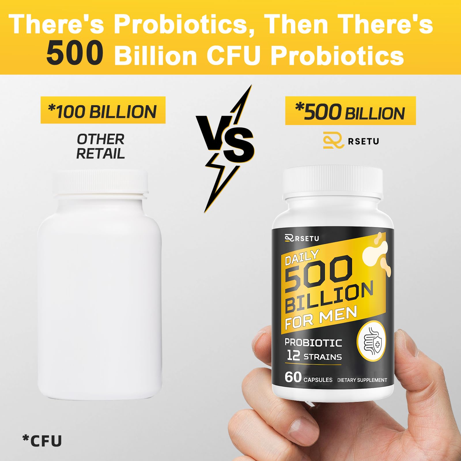 RSETU probiotic capsules in gym bag ready for travel use.