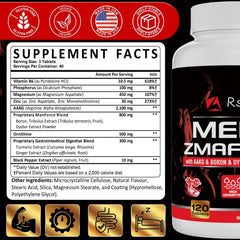 Rsferou ZMAFORCE bottle back with ingredients and dosage notes