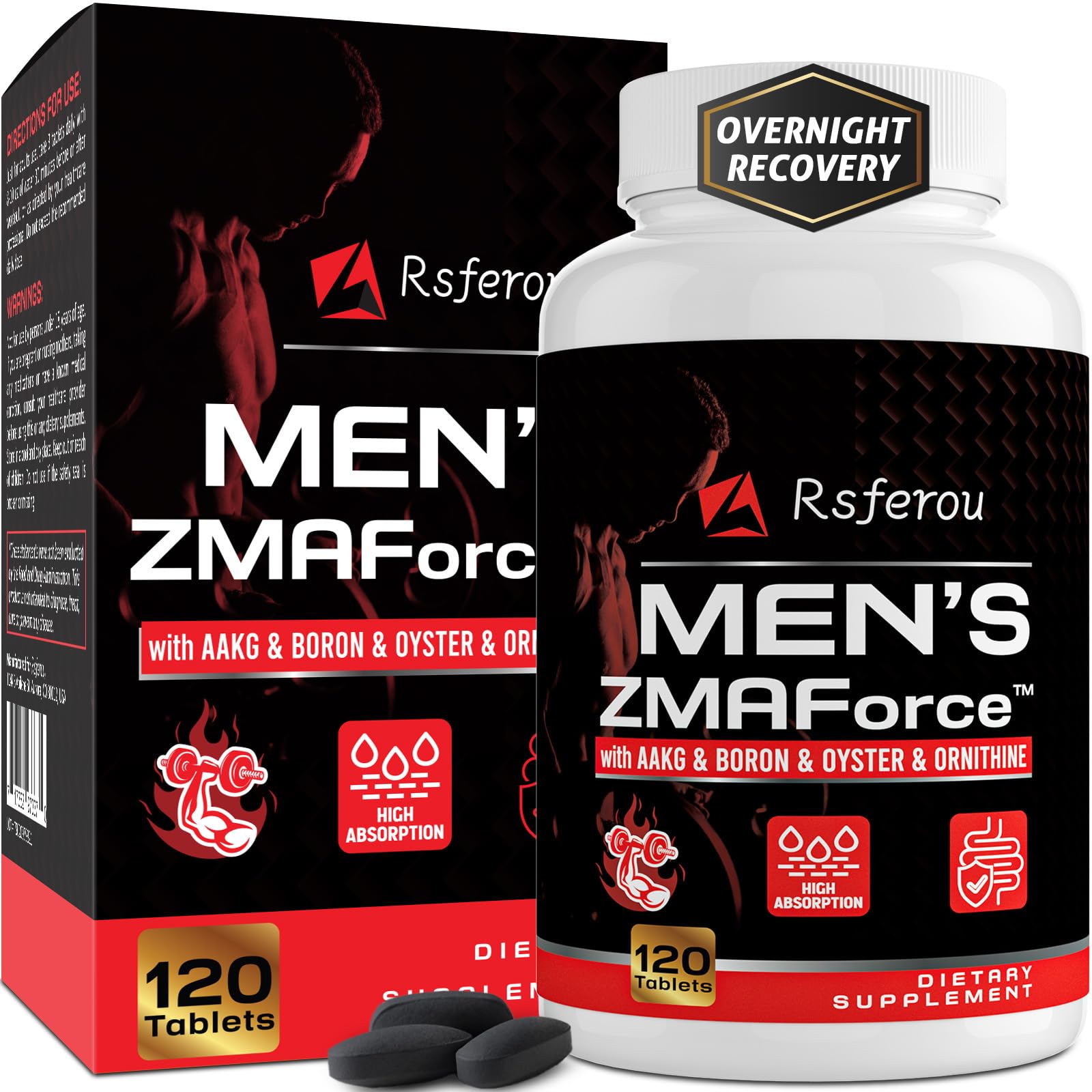 Rsferou ZMAFORCE bottle front highlighting energy and recovery support