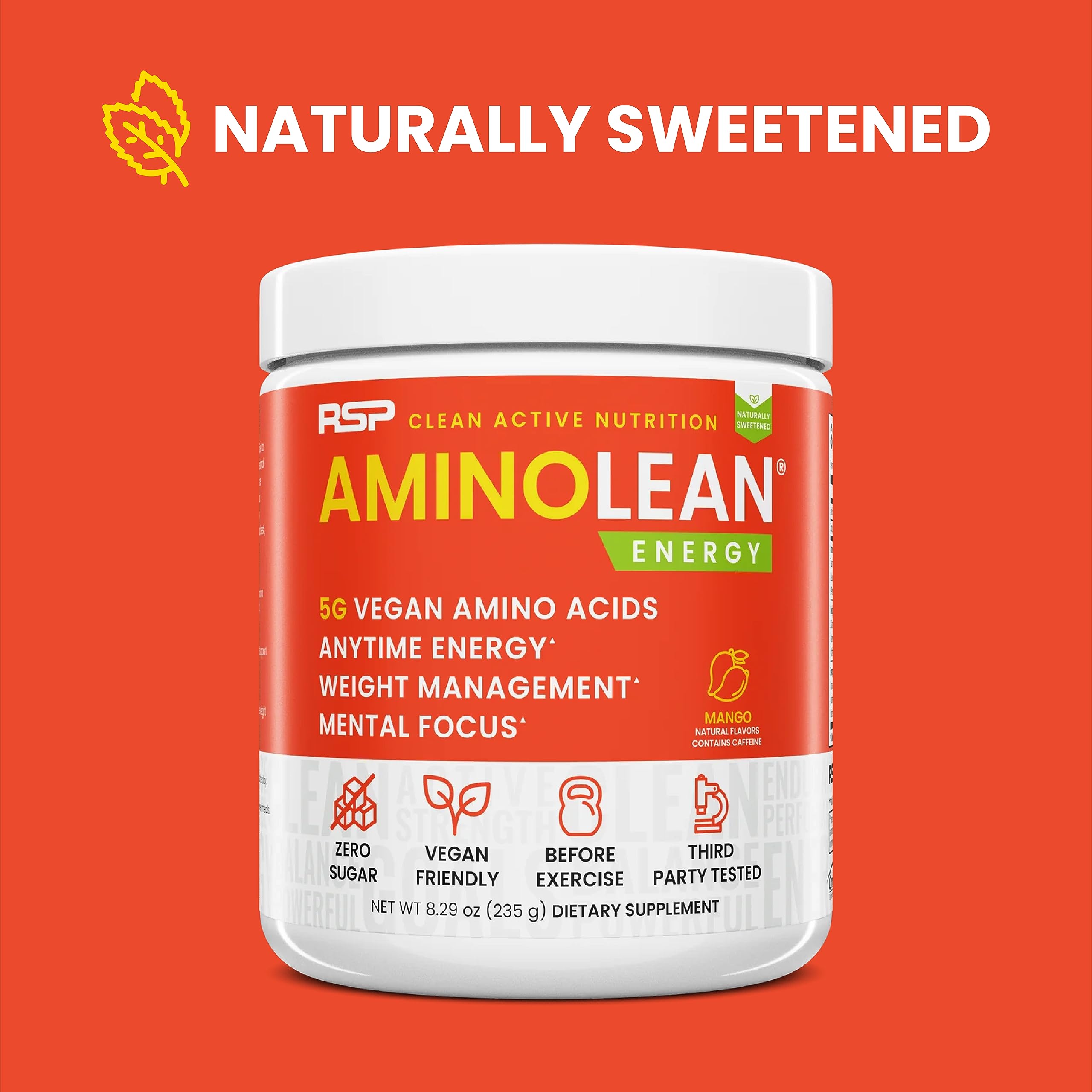AminoLean energy and focus blend (130mg) boosts alertness