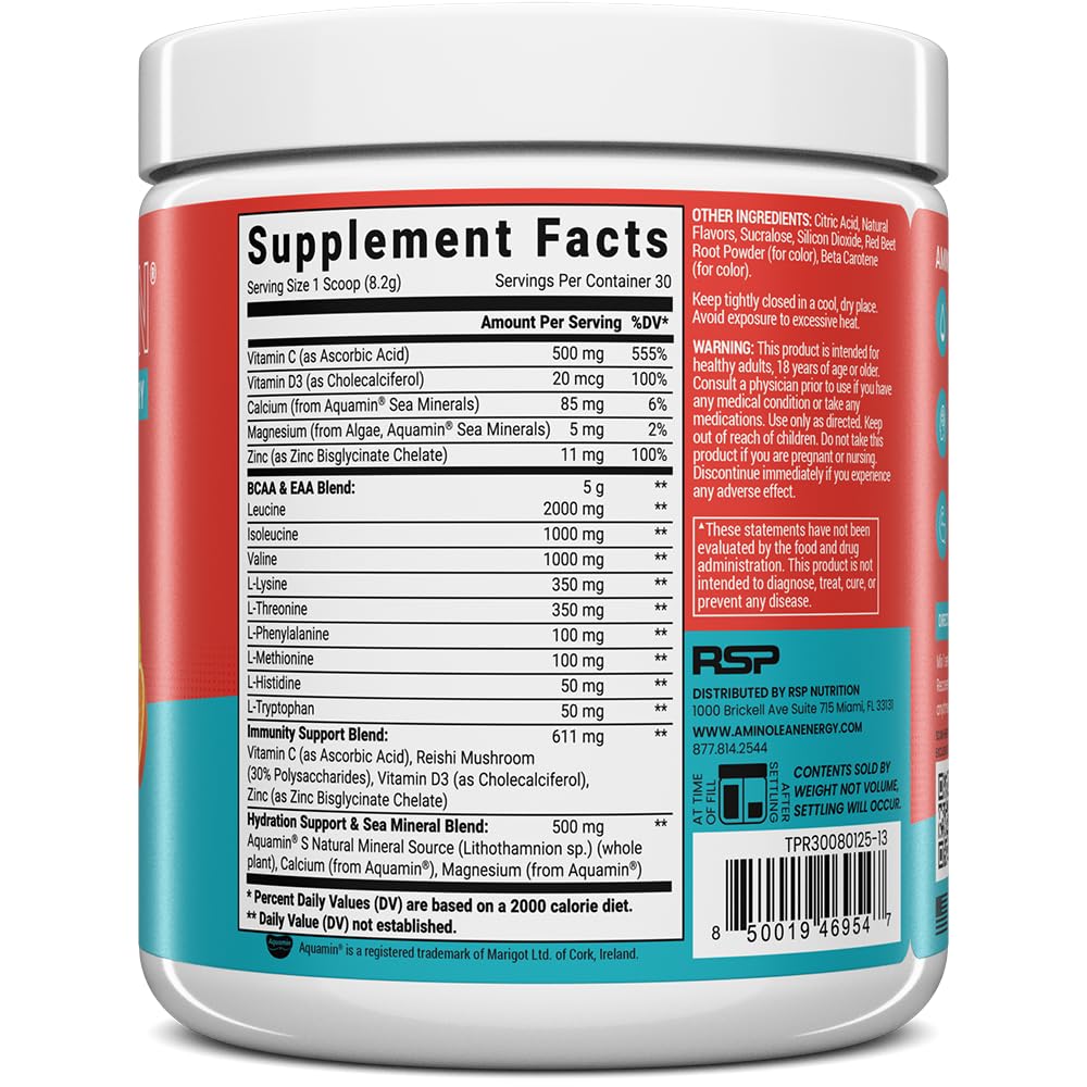 AminoLean being poured shows tropical punch flavor for quick hydration