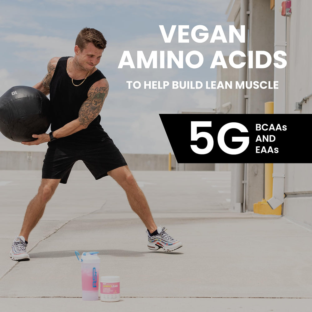 AminoLean on a kitchen counter implying morning energy replacement
