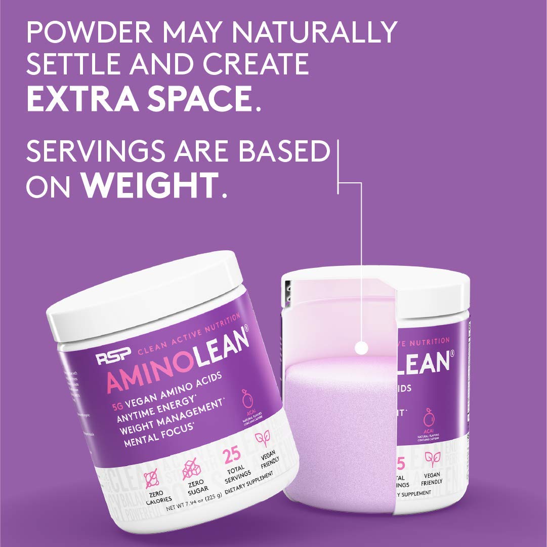 RSP NUTRITION AminoLean mango flavor on the tub