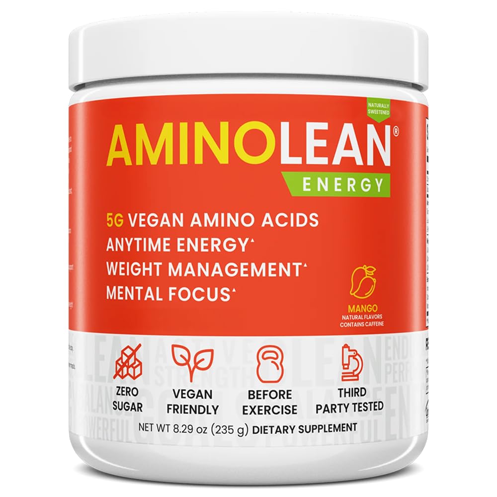 RSP NUTRITION AminoLean natural pre-workout mango tub for clean energy