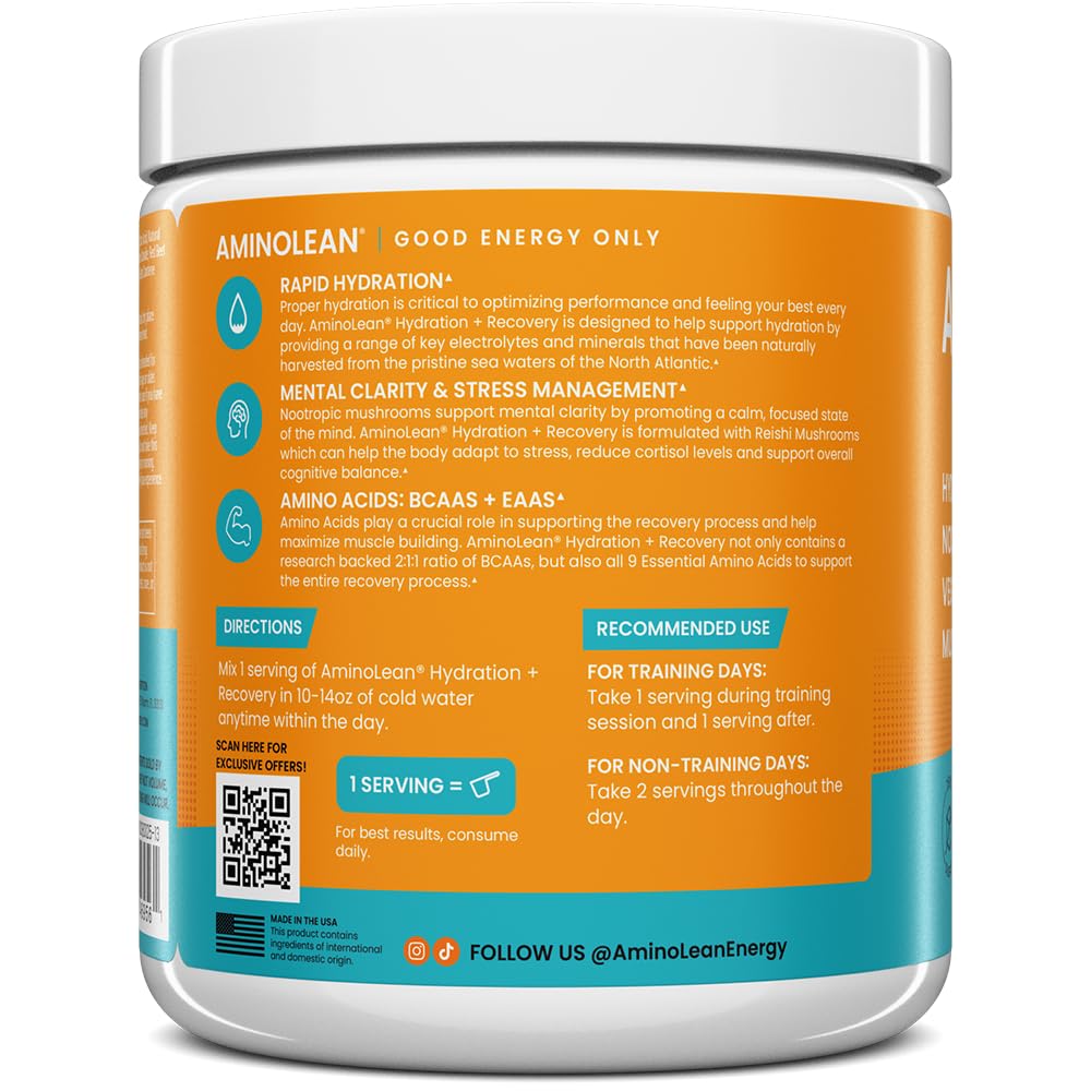 Ready-to-drink AminoLean Orange Splash mix prepared in a water bottle.