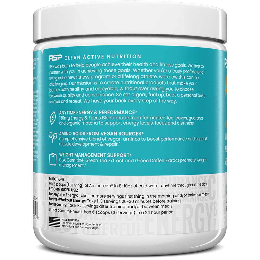 RSP AminoLean pineapple coconut tub ready for workouts