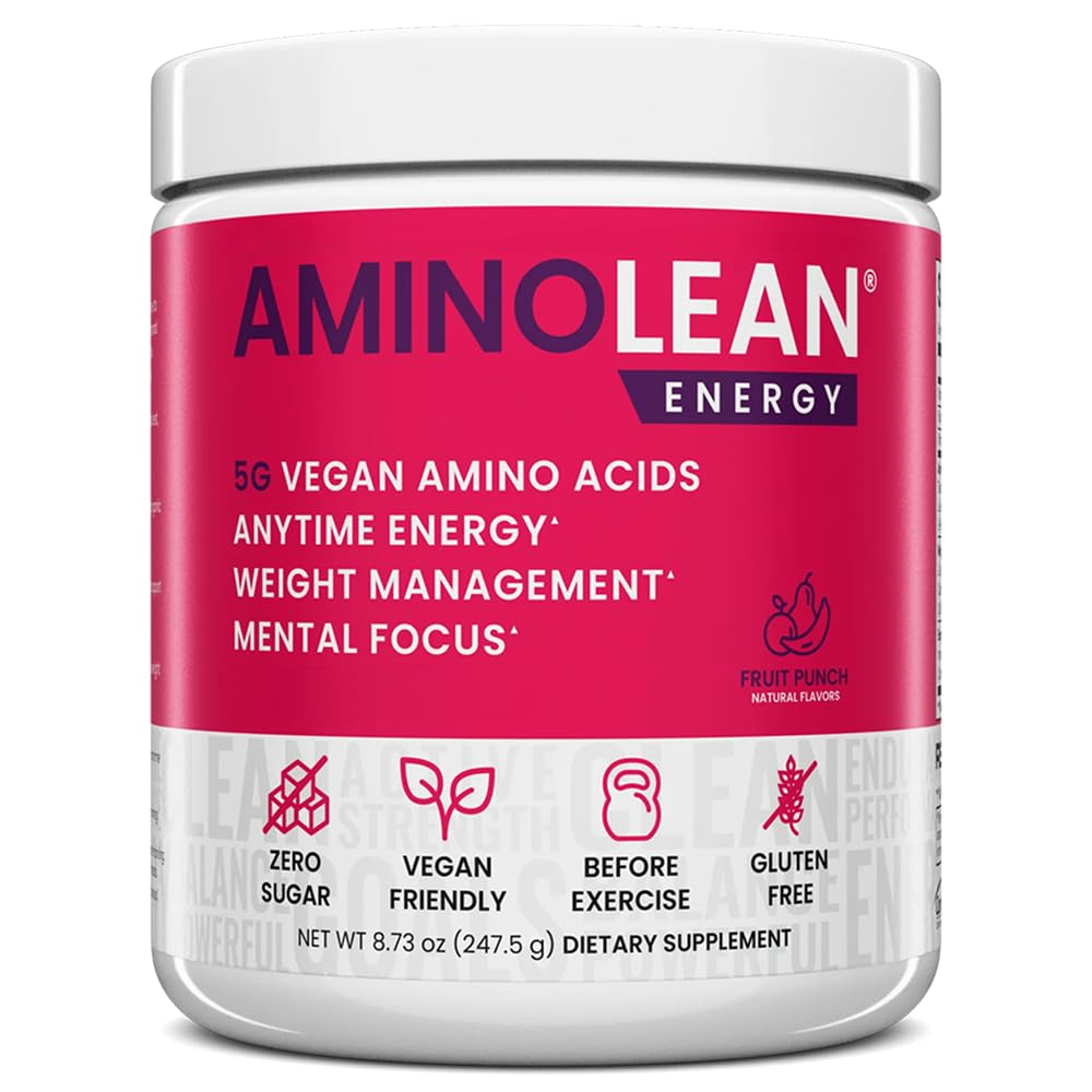 RSP NUTRITION AminoLean preworkout tub showcasing complete energy and amino blend for workouts