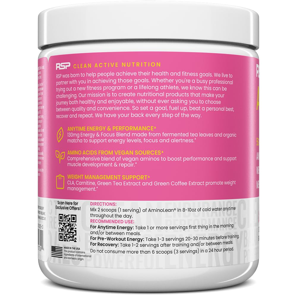 AminoLean scoop demonstrating quick mix for a clean, jitter-free energy boost