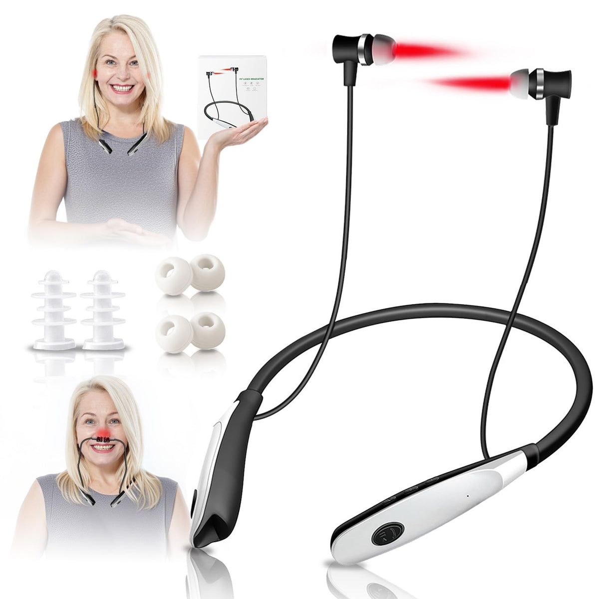 RTFLYKAY red light therapy for ears and nose with silicone covers for a relaxing at-home routine