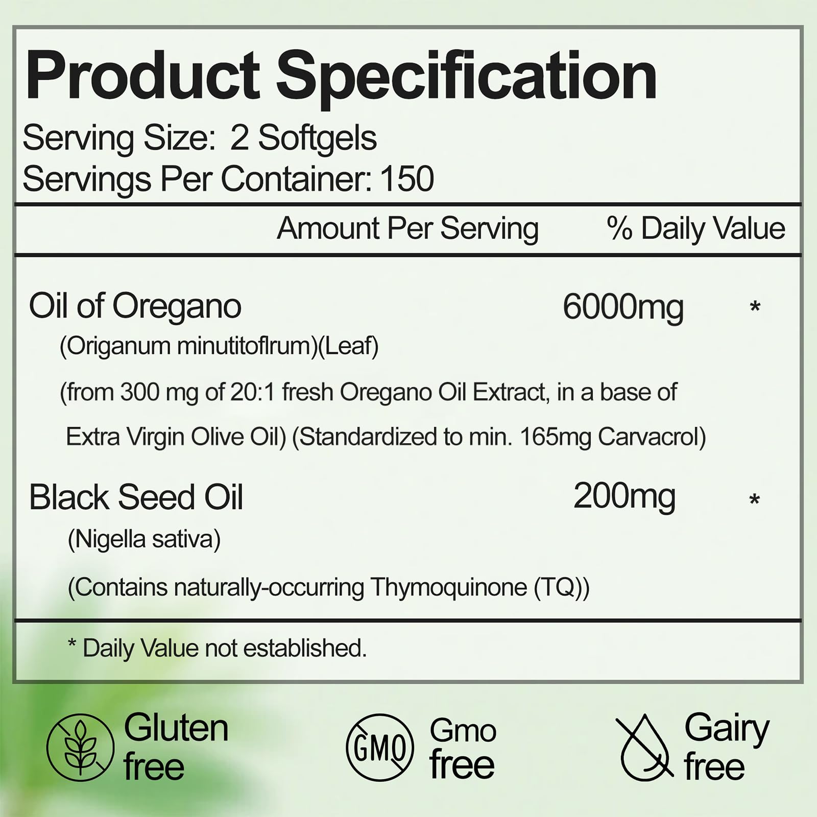 RTQSU oregano oil and black seed oil capsules arranged for digestive balance.