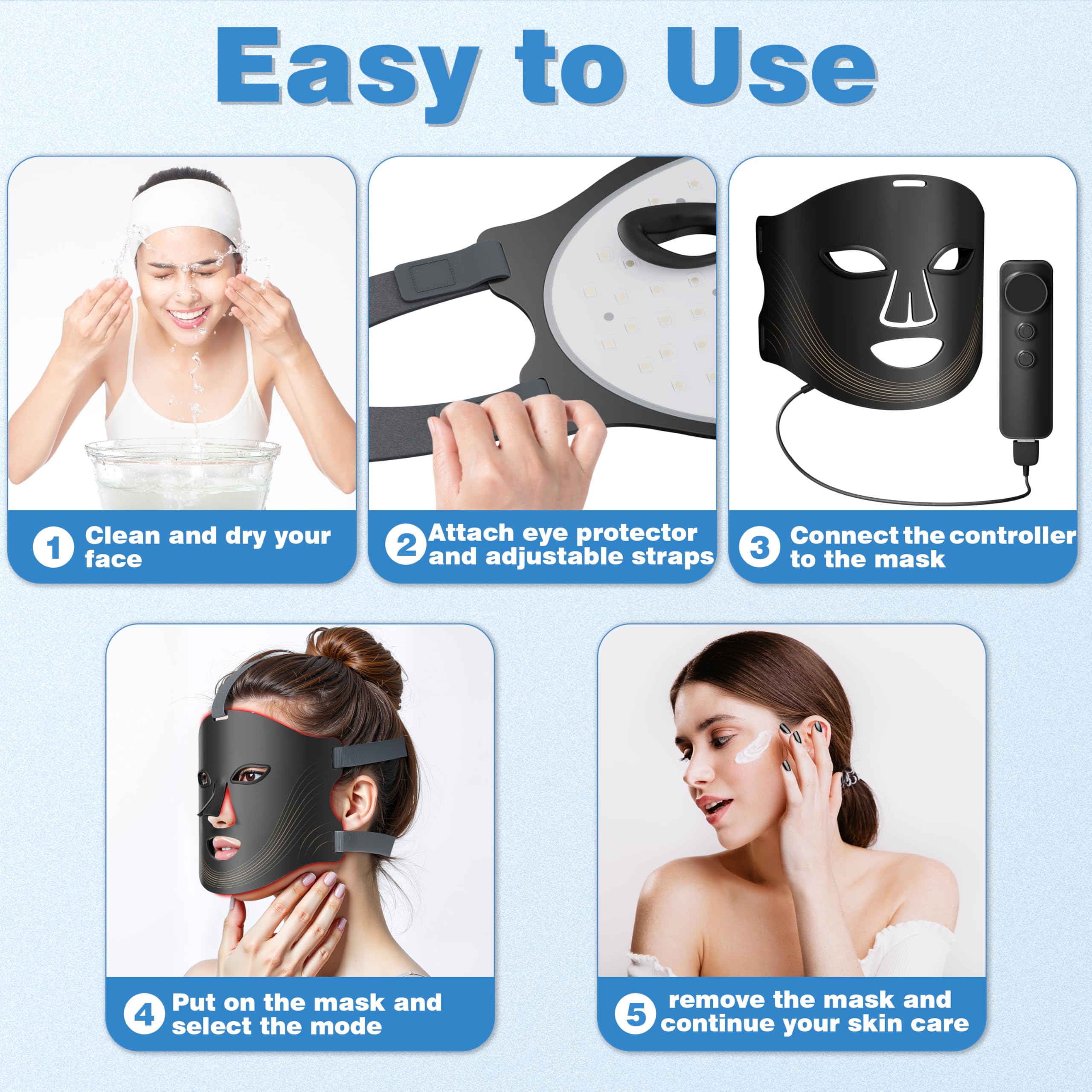 RubraVive blue-light session addressing mild acne at home
