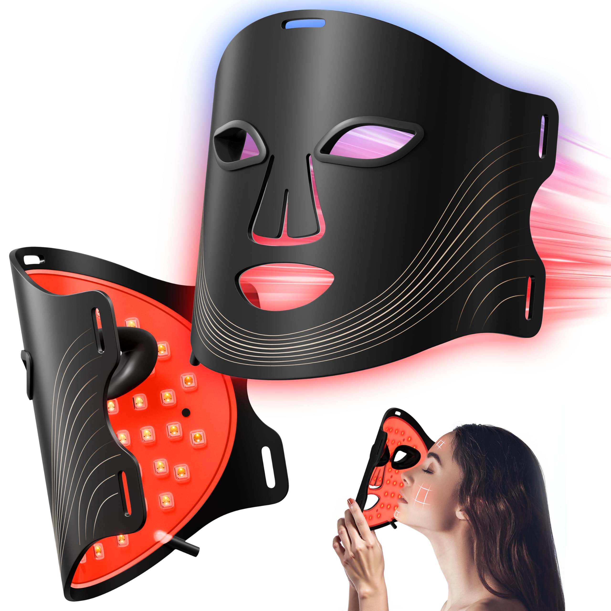 RubraVive Led Light Mask inner surface with 64 LEDs for facial therapy