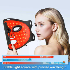 RubraVive Led Light Mask worn on the face during a home session