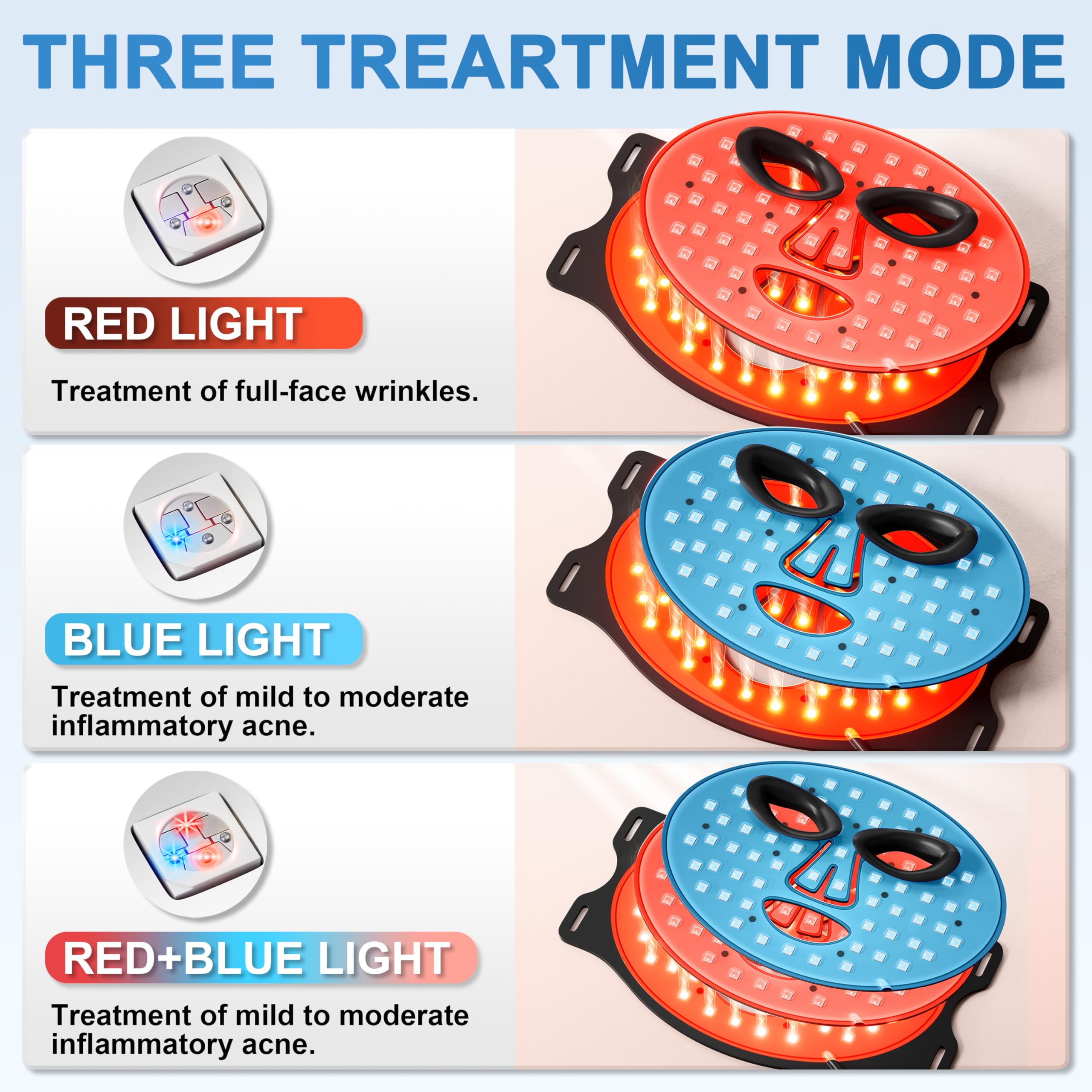 RubraVive Led Light Mask wired controller shown for mode switching ease