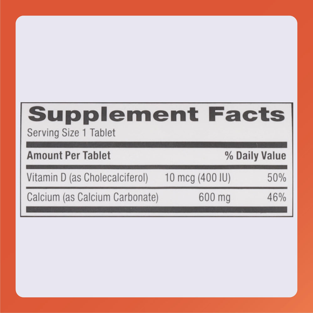 Rugby Calcium tablets bottle close-up highlighting tablet color and branding