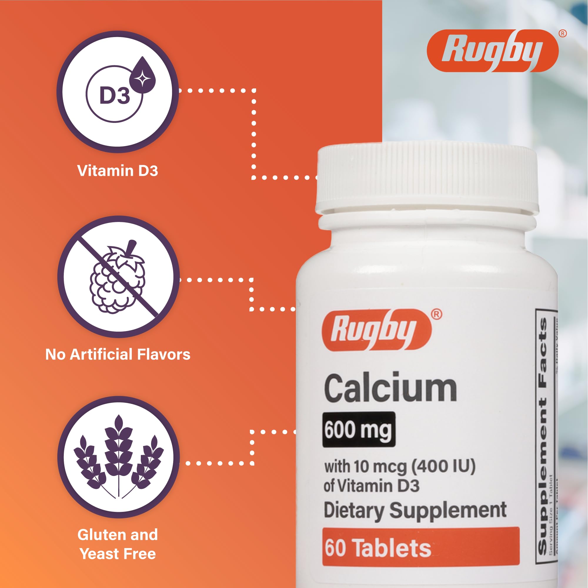 Rugby Calcium tablets pour showing easy-to-take daily supplement