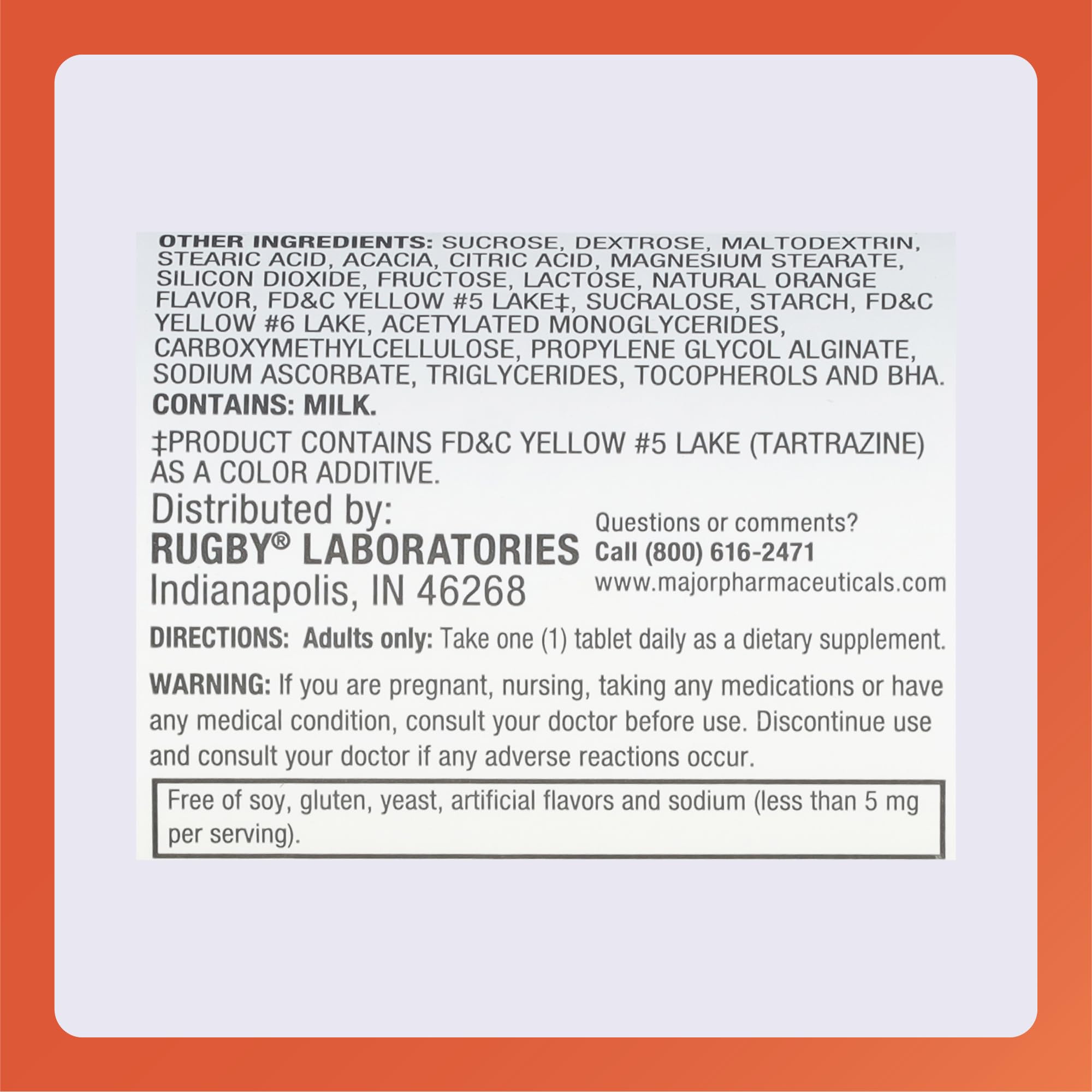 Rugby Laboratories calcium chewable packaging 2-pack; budget-friendly daily option.