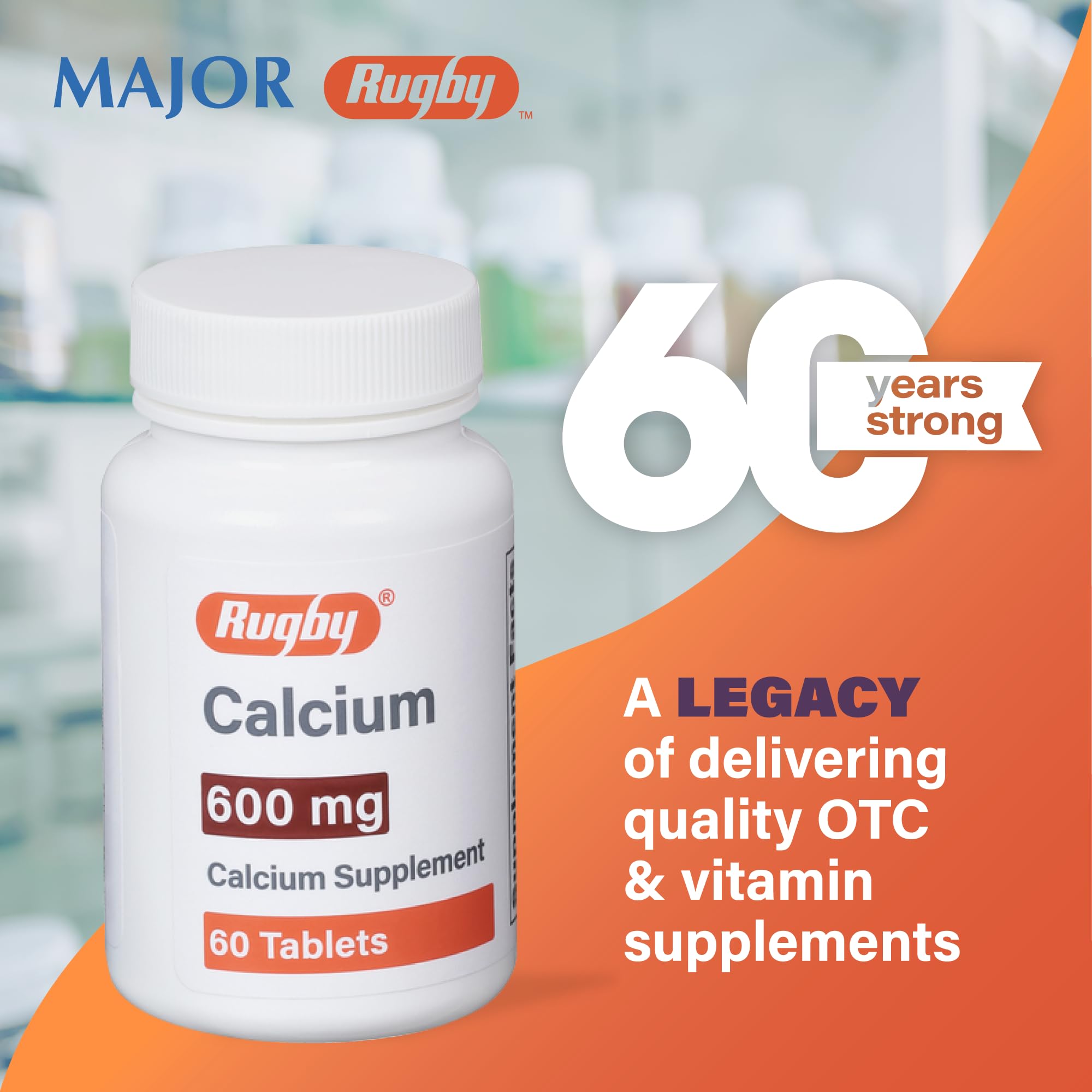 Rugby Laboratories calcium tablets with meals setup implies better absorption compatibility.