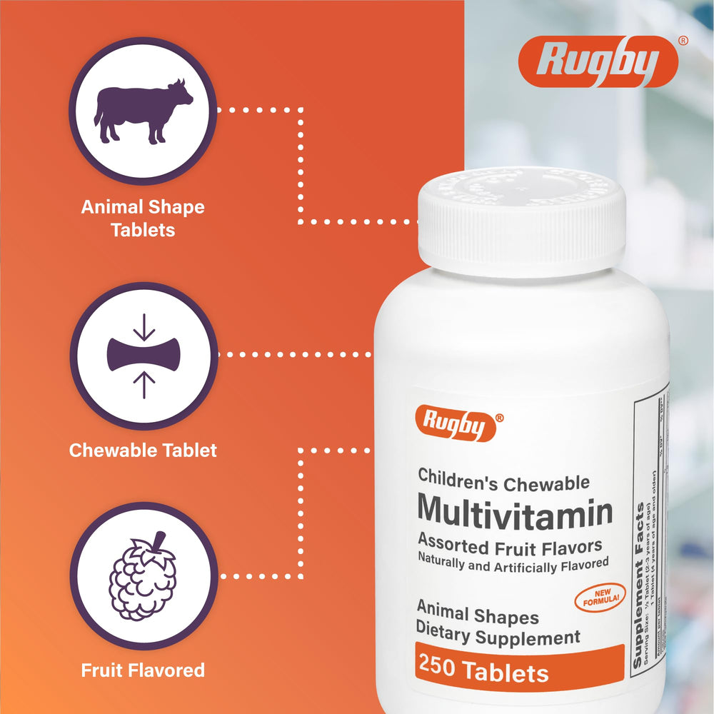 Rugby Laboratories kids chewable animal shapes add fun to vitamins