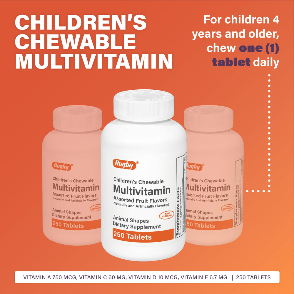 Rugby Laboratories chewable tablets closeup showing animal shapes