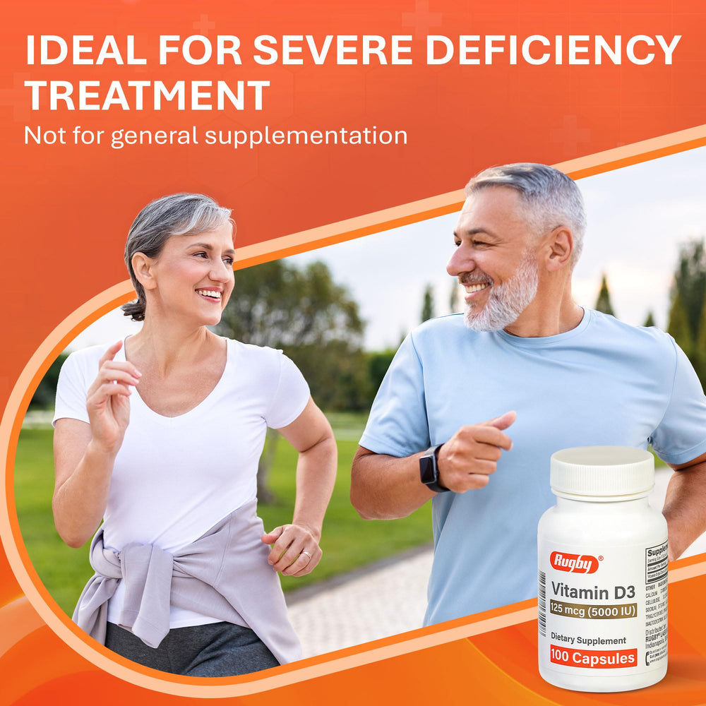Rugby Laboratories Vitamin D3 immunity icon graphic on packaging.