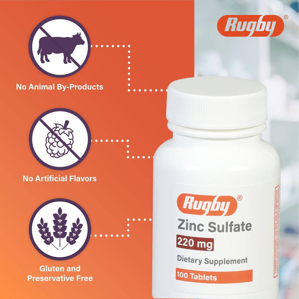 Rugby Laboratories dosis diaria de zinc 220 mg