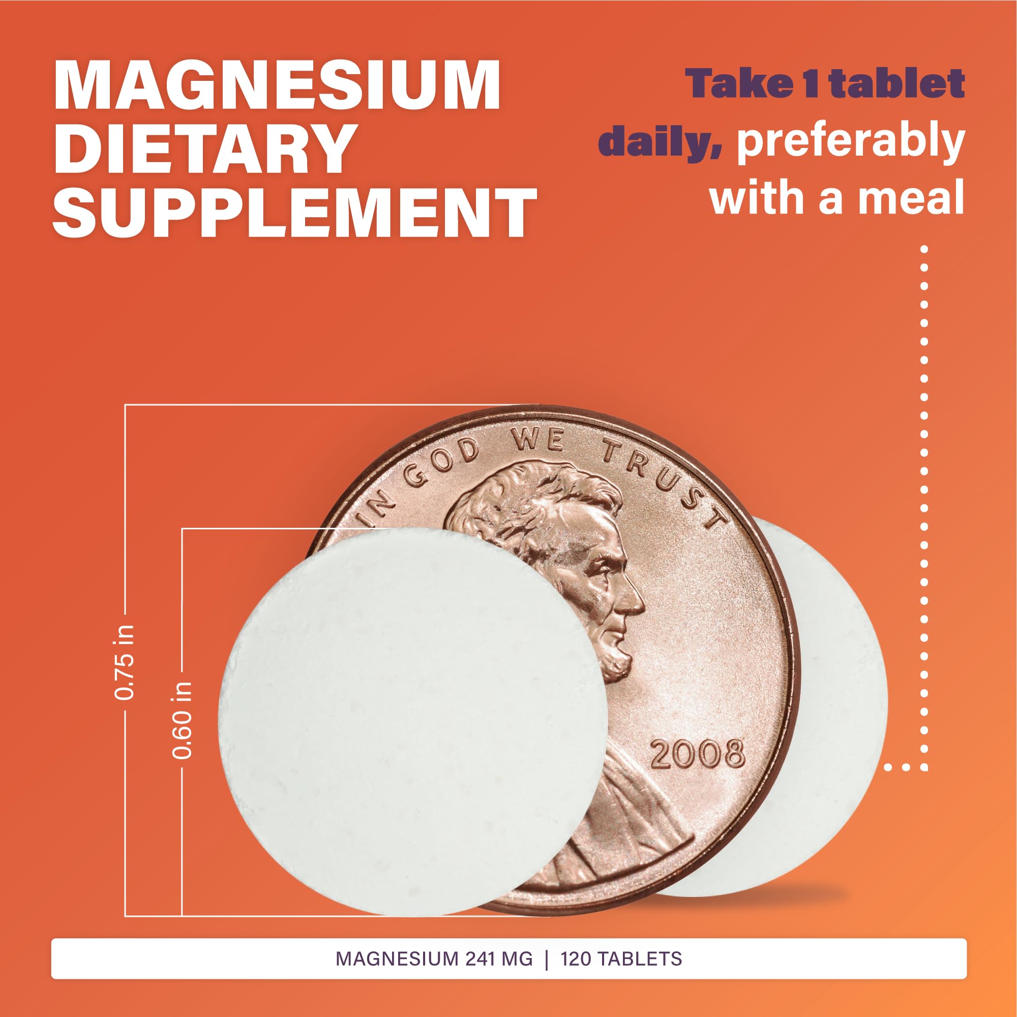 Close-up of Rugby Magnesium Oxide tablets showing a compact, easy-to-take form.