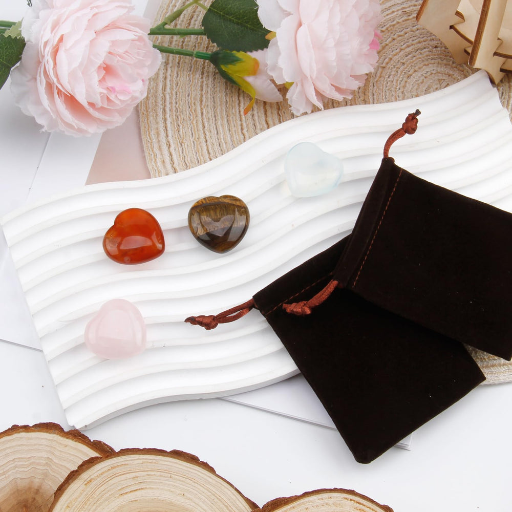 RUIFUU heart crystals pocket-size stones ideal for on-the-go energy