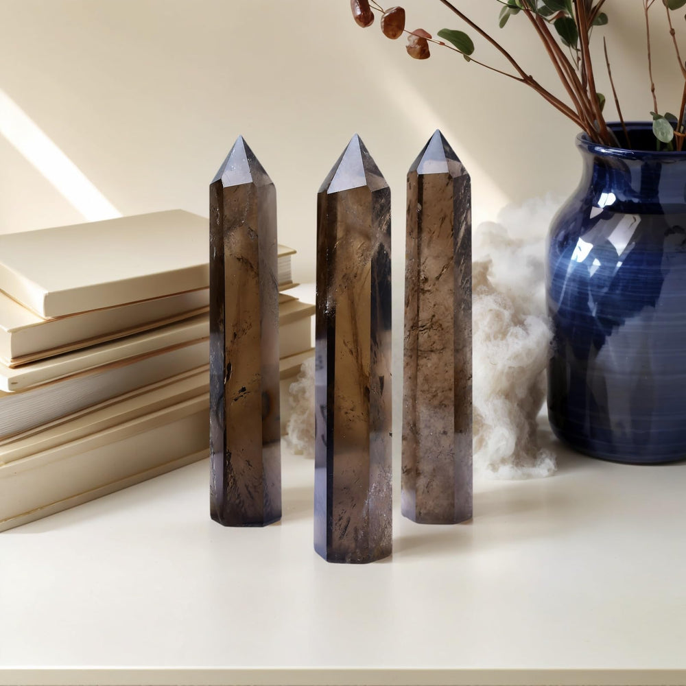 RUIJINGYUAN natural crystal quartz wand displays unique facets and hand-polished finish