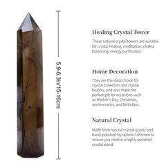 RUIJINGYUAN smoky quartz tower side view supports chakra balance and calm focus