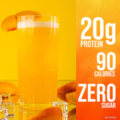 Rule 1 Clear Whey Isolate bottle front label closeup emphasizes purity and zero sugar.