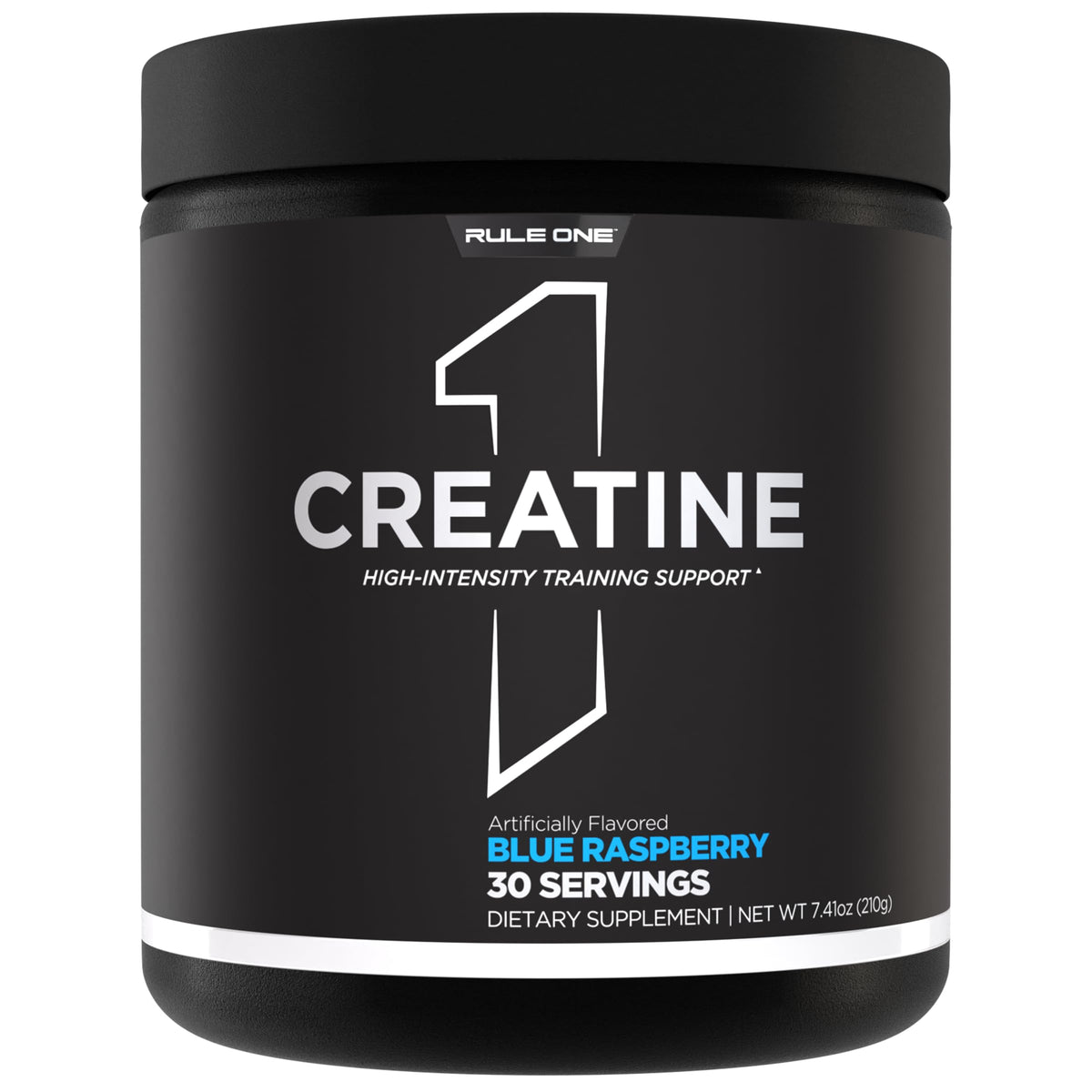 Rule 1 Creatine Powder blue raspberry tub for post-workout shakes may support training capacity.